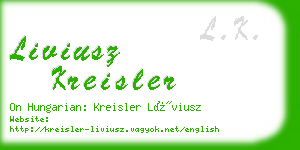 liviusz kreisler business card